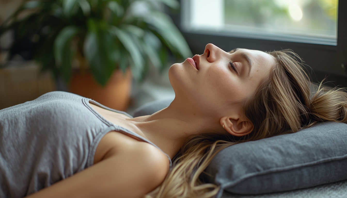 Calm breath practice framed inside MicroViva collage